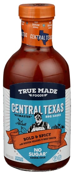 True Foods: Sauce Bbq Central Texas No Sugar, 18 Oz