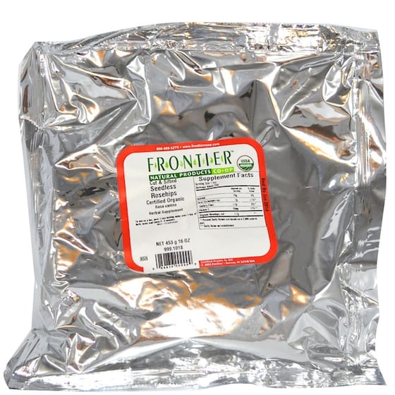 Frontier Herb Rosehips Organic Seedless Cut And Sifted - Single Bulk Item - 1lb