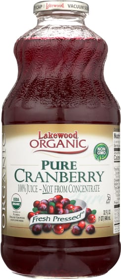 Lakewood Organic: Pure Cranberry Juice, 32 Oz