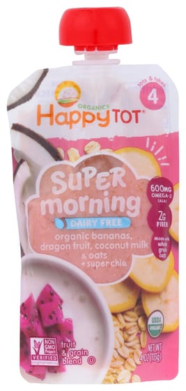 Happy Tot: Pouch Ban Drgnf Cmlk Morn, 4 Oz