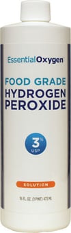 Essential Oxygen Hydrogen Peroxide 3% - Food Grade  - 16 Oz