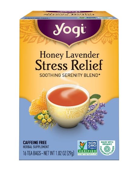 Yogi Stress Reliefherbal Tea Caffeine Free Honey Lavender - 16 Tea Bags - Case Of 6