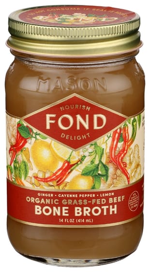 Fond Bone Broth: Beef Bone Broth Ginger Cayenne, 14 Fo