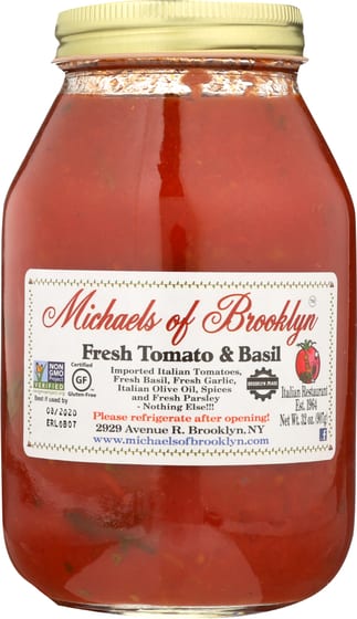 Michaels Of Brooklyn: Fresh Tomato & Basil Sauce, 32 Oz