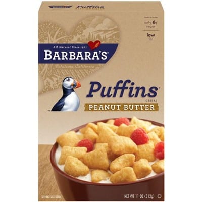 Barbara's Bakery - Puffins Cereal - Peanut Butter - Case Of 12 - 11 Oz.
