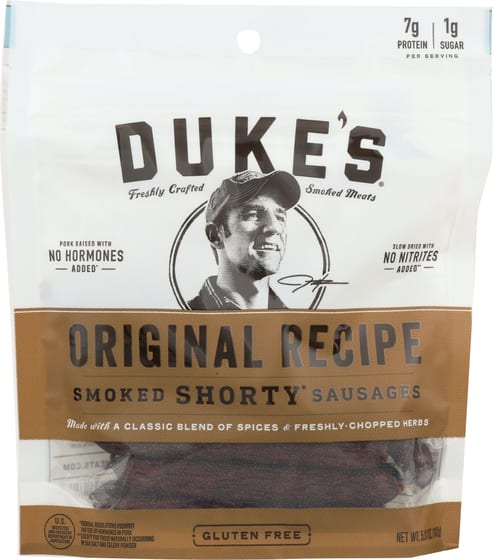 Dukes: Original Shorty Smoked Sausages, 5 Oz