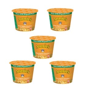Annie's Homegrown Real Aged Cheddar Microwavable Macaroni And Cheese Cup - Case Of 12 - 2.01 Oz.