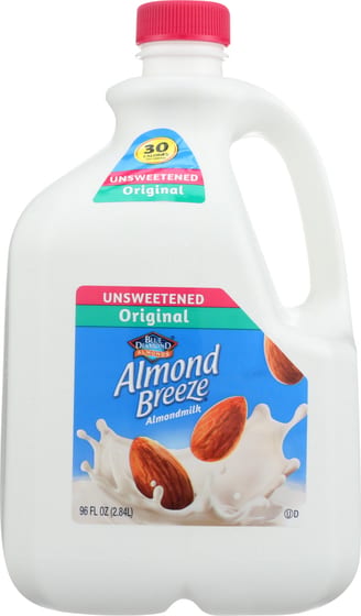 Blue Diamond: Almond Breeze Unsweetened Original Almondmilk, 96 Oz