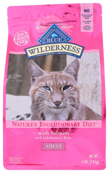 Blue Buffalo: Wilderness Adult Cat Food Salmon Recipe, 4 Lb
