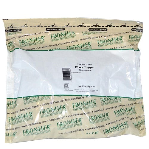 Frontier Herb Pepper Organic Black Medium Grind - Single Bulk Item - 1lb