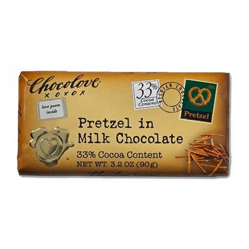 Chocolove Xoxox - Premium Chocolate Bar - Milk Chocolate - Pretzel - 2.9 Oz Bars - Case Of 12