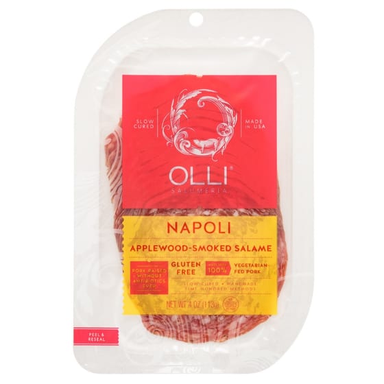 Olli Salumeria: Napoli Applewood-smoked Salame Pre-sliced, 4 Oz