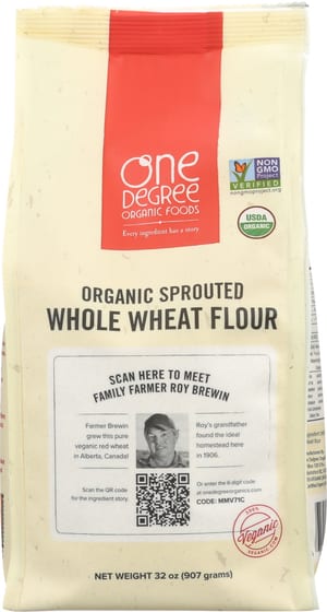 One Degree: Flour Whole Wheat Sprouted Organic, 32 Oz