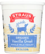 Straus: Organic Whole Milk Greek Vanilla Yogurt, 32 Oz