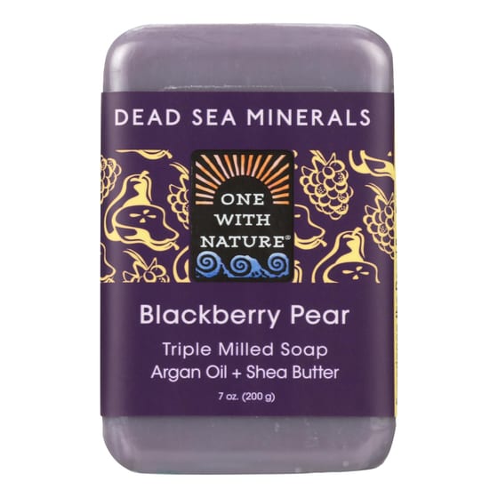 One With Nature Triple Milled Soap Bar - Blackberry Pear - 7 Oz