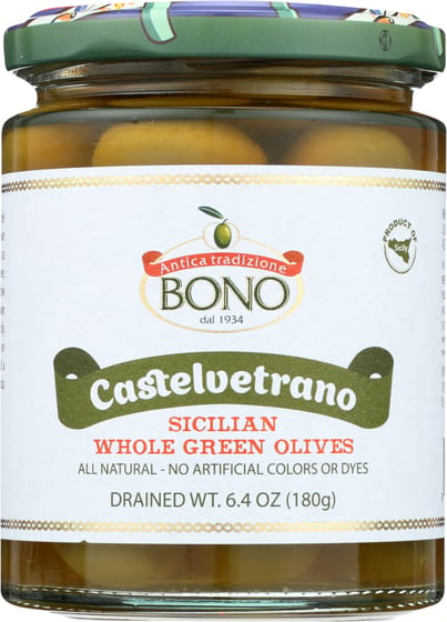 Bono: Castelvetrano Sicilian Whole Green Olives, 6.4 Oz
