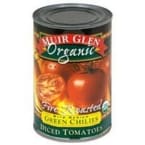 Muir Glen Fire Roasted Diced Tomatoes With Green Chilies - Green Chilies - Case Of 12 - 14.5 Oz.