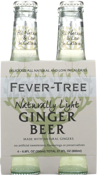 Fever Tree: Soda 4pk Ginger Beer Light, 6.8 Oz