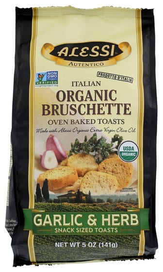 Alessi Garlic And Herb Italian Organic Bruschette, 5 Oz