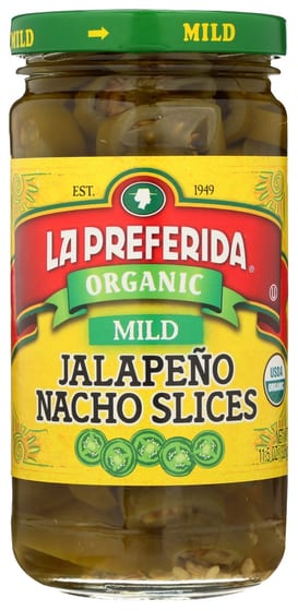 La Preferida: Pepper Jlpno Slice Mild Org, 11.5 Oz
