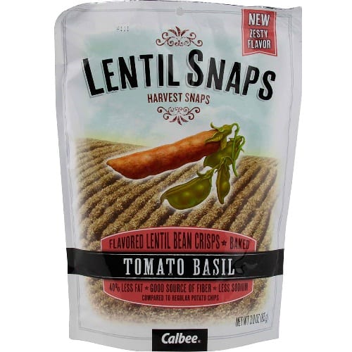 Calbee Snapea Crisp - Lentil Snaps - Tomato Basil - Case Of 12 - 3 Oz