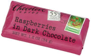 Chocolove Xoxox - Premium Chocolate Bar - Dark Chocolate - Raspberries - Mini - 1.2 Oz Bars - Case Of 12