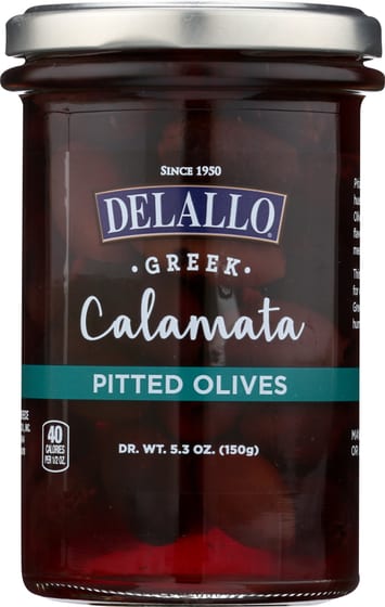 Delallo Pitted Calamata Olives, 5.3 Oz