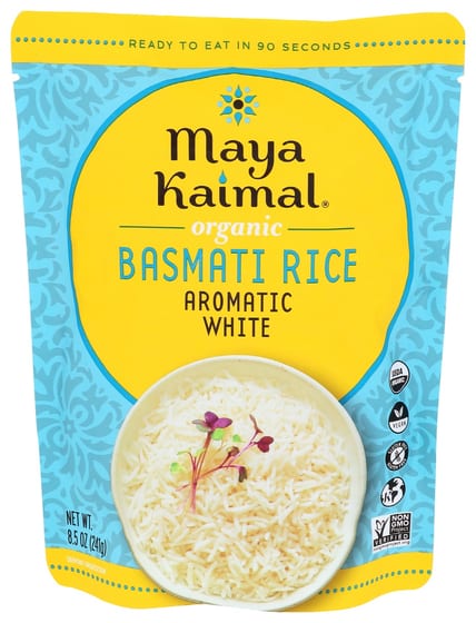 Maya Kaimal: Rice Basmati Aromatic White, 8.5 Oz