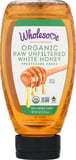 Wholesome Sweeteners Organic Raw Unfiltered White Honey Squeeze, 16 Oz