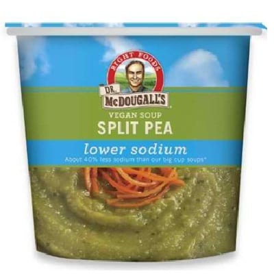Dr. Mcdougall's Vegan Split Pea Lower Sodium Soup Cup - Case Of 6 - 1.9 Oz.