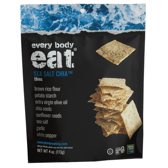Every Body Eat: Thins Sea Salt Chia, 4 Oz