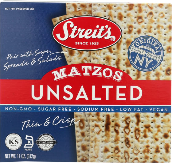 Streits Unsalted Matzo, 11 Oz
