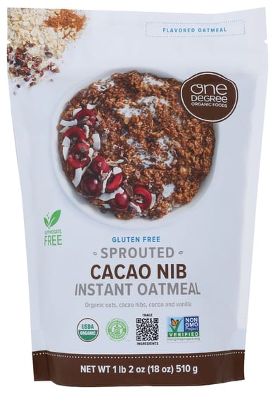 One Degree: Org Oats Sprtd Cacao Nib, 18 Oz