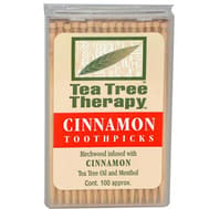 Tea Tree Therapy Toothpicks Cinnamon - 100 Toothpicks - Case Of 12