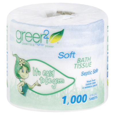 Green2: 1000 Sheets Tree Free Bathroom Tissue, 1 Ea