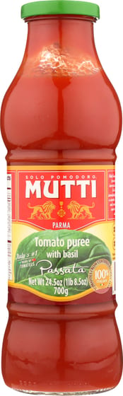 Mutti: Tomato Puree With Basil Passat, 24.5 Oz