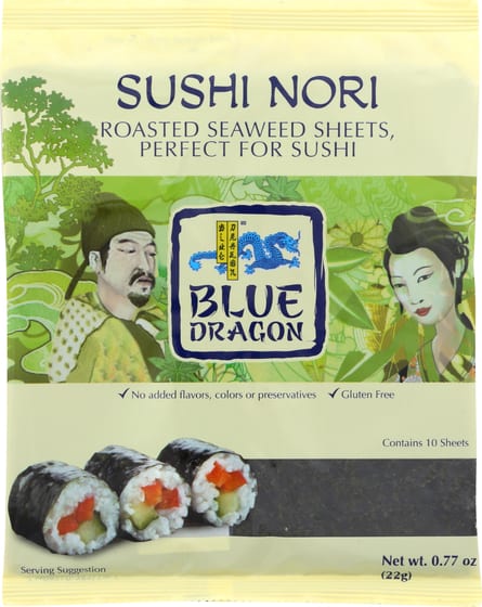 Blue Dragon Sushi Nori Roasted Seaweed Perfect For Sushi, 0.77 Oz