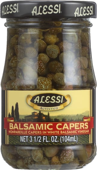 Alessi Nonpareille Capers In White Balsamic Vinegar, 3.5 Oz