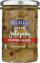 Delallo Jalapeno Stuffed Green Greek Olives, 5.8 Oz
