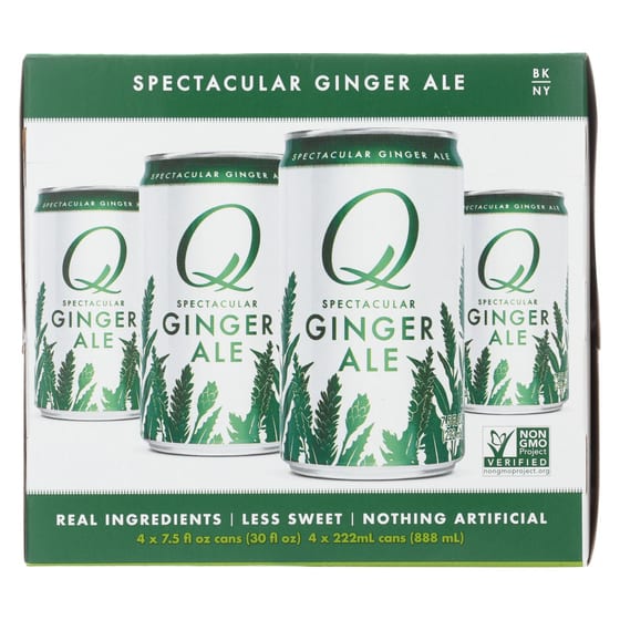 Q Drinks - Ginger Ale - Case Of 6/4 Packs/7.5oz Cans