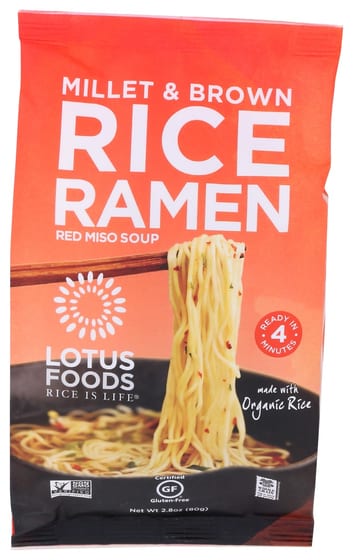 Lotus Foods: Millet Brown Rice Ramen With Red Miso Soup, 2.8 Oz