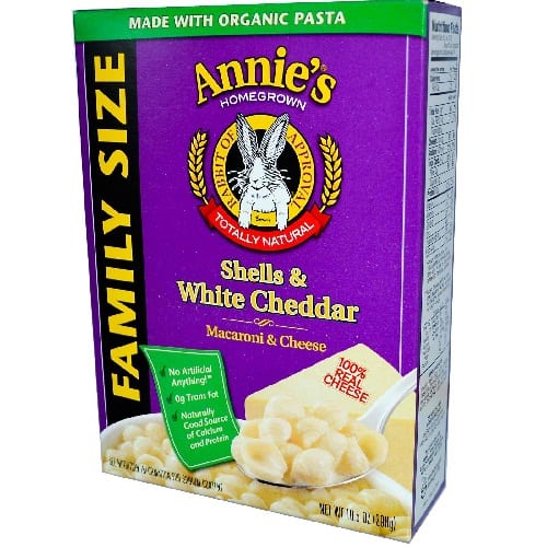 Annie's Homegrown Family Size Shells And White Cheddar Mac And Cheese - Case Of 6 - 10.5 Oz.
