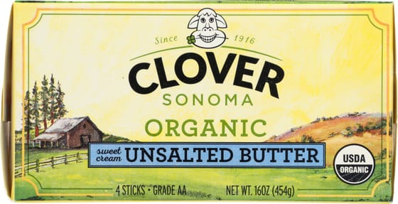 Clover Sonoma Organic Unsalted Butter, 16 Oz