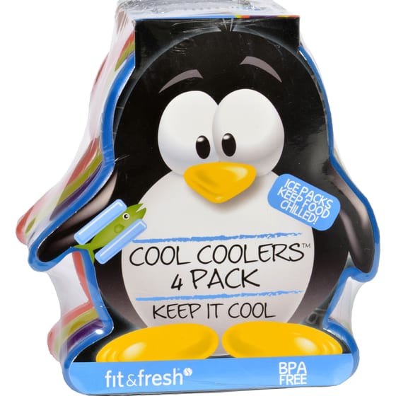 Fit And Fresh Ice Packs Cool Coolers Multicolored Penguin 4 Count
