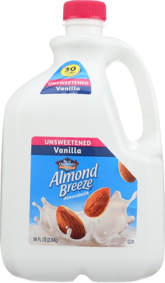 Blue Diamond: Almond Breeze Unsweetened Vanilla Almondmilk, 96 Oz