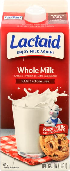 Lactaid: Milk 100% Lactose Free Whole Milk, 64 Oz