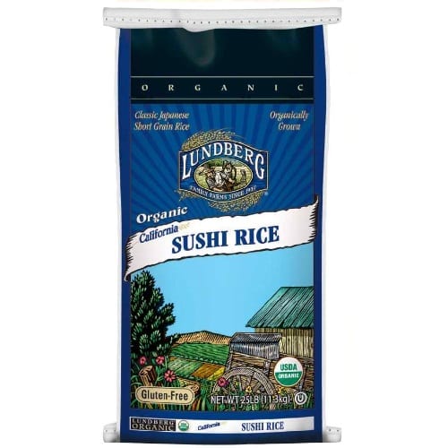 Lundberg Family Farms Organic Sushi Short Grain White Rice - Single Bulk Item - 25lb