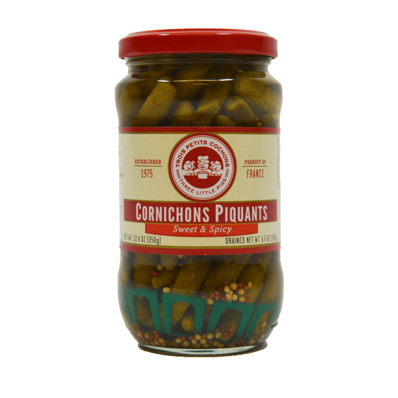 Les Trios Petits Gherkins Sweet And Spicy Baby, 12.4 Oz