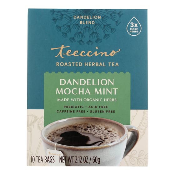 Teeccino Dandelion Mocha Mint Gluten Free Chicory Herbal Tea - 1 Each - 10 Bag