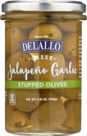Delallo Garlic & Jalapeno Stuffed Green Greek Olives, 5.8 Oz